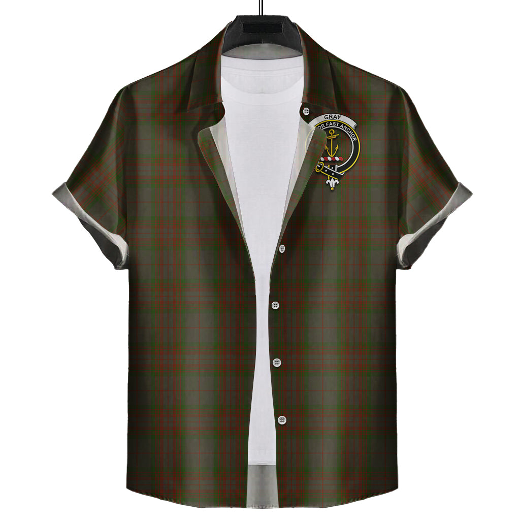 gray-tartan-short-sleeve-button-down-shirt-with-family-crest