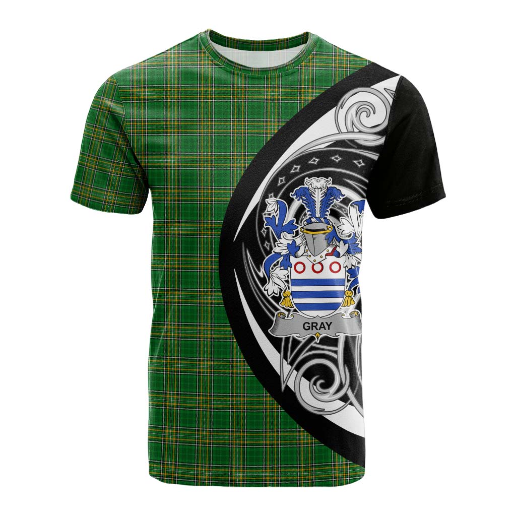 Tartan Vibes Clothing Gray Irish Clan Cotton T-shirt Celtic Circle Style
