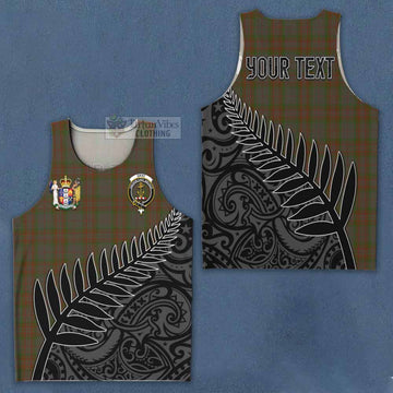 Gray Crest Tartan Men's Tank Top with New Zealand Silver Fern Half Style Men - Tartan Vibes Clothing