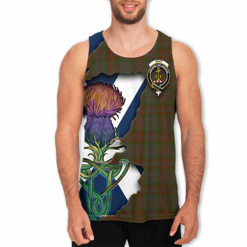 Gray Tartan Family Crest Men's Tank Top Scottish Thistle Celtic Inspired Men - Tartan Vibes Clothing