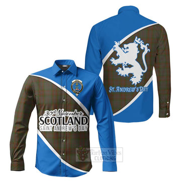 Gray Family Crest Tartan Long Sleeve Button Shirt Celebrate Saint Andrew's Day in Style Men's Shirt S - Tartan Vibes Clothing