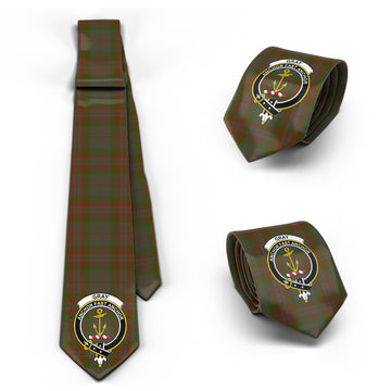 Gray Tartan Classic Necktie with Family Crest