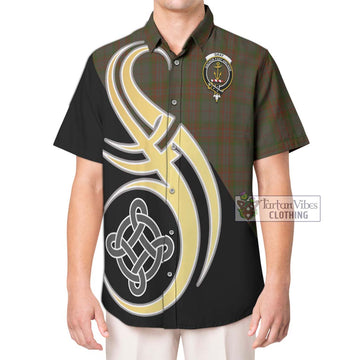 Gray Tartan Hawaiian Shirt with Family Crest and Celtic Symbol Style Kid - Tartan Vibes Clothing