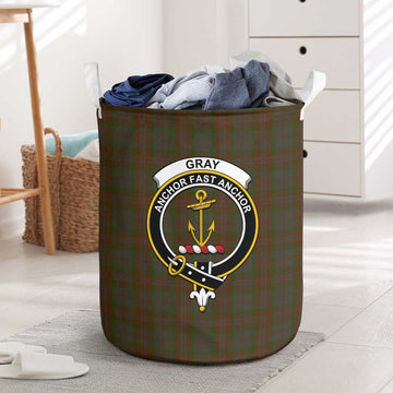 Gray Tartan Laundry Basket with Family Crest One Size - Tartan Vibes Clothing