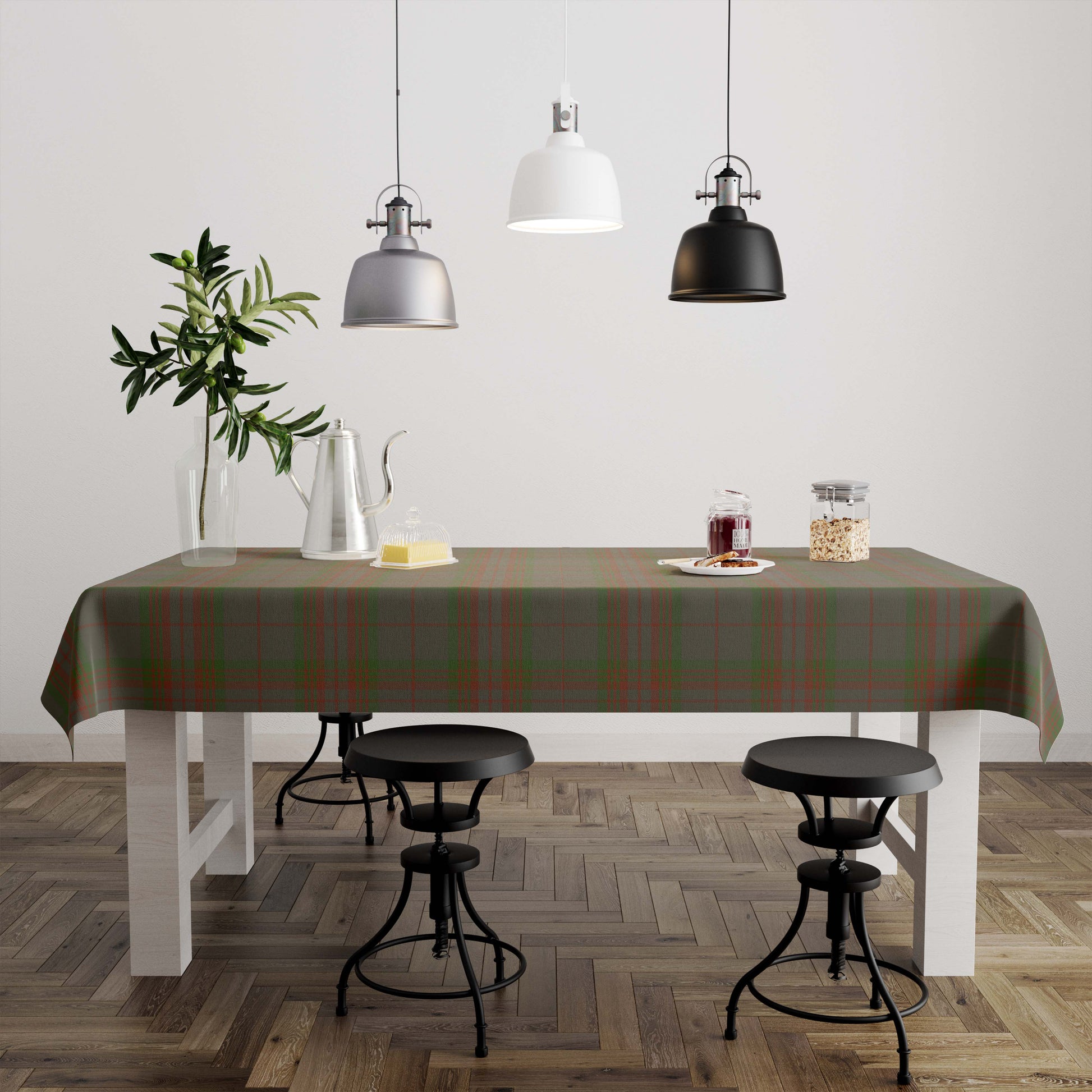 Gray Tartan Tablecloth - Tartan Vibes Clothing