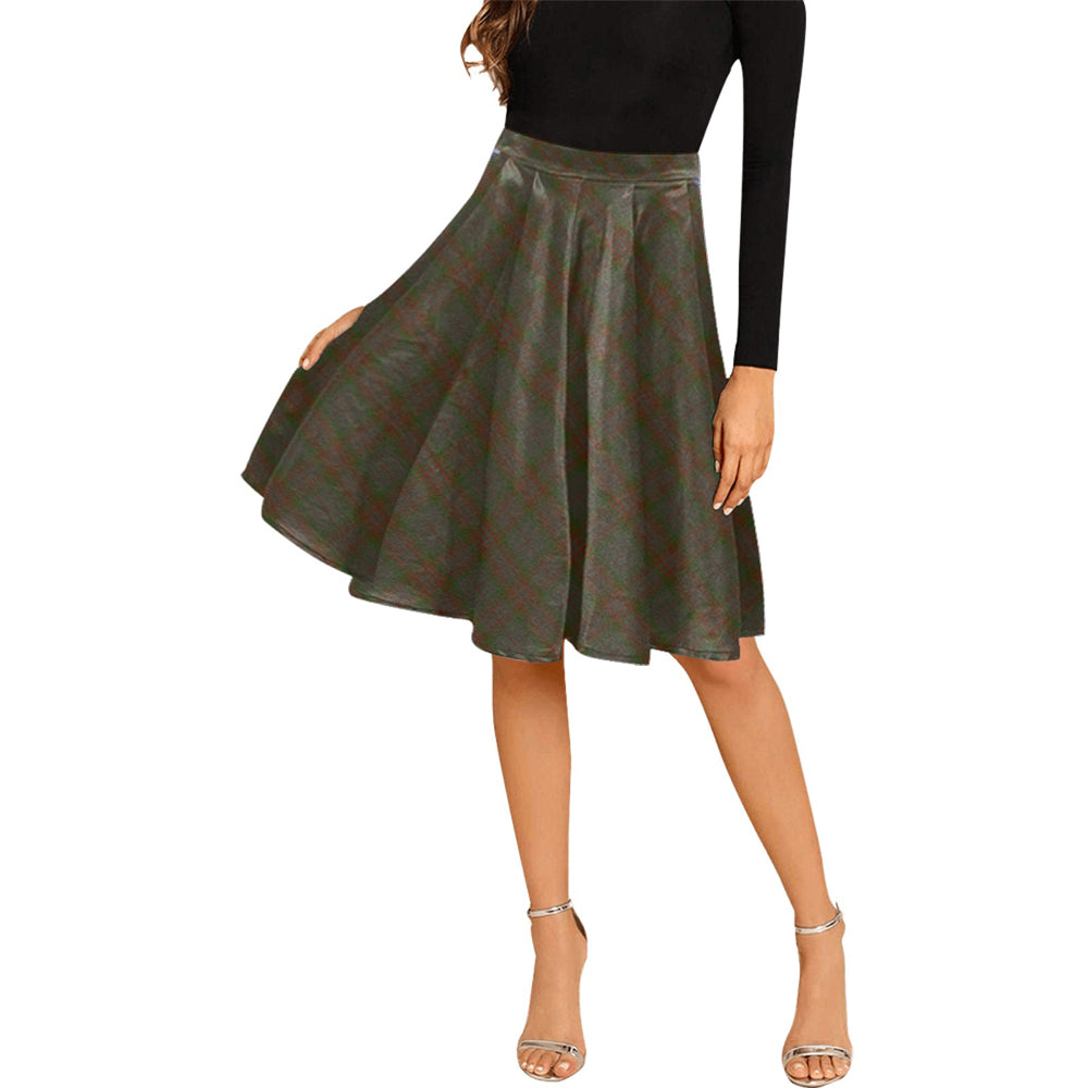 Gray Tartan Melete Pleated Midi Skirt Cross Style Female - Tartan Vibes Clothing