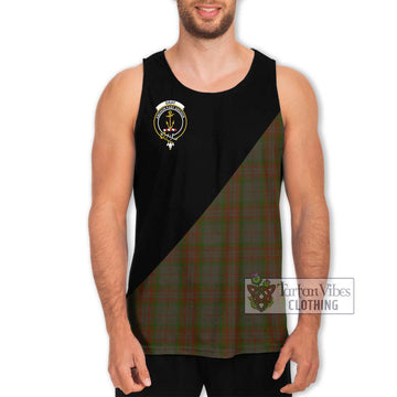 Gray Tartan Men's Tank Top with Family Crest and Military Logo Style Men - Tartan Vibes Clothing