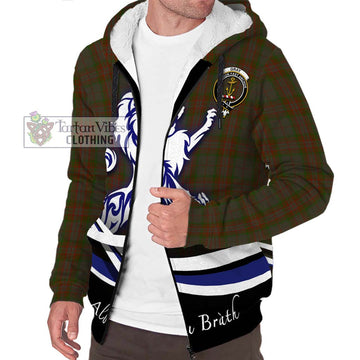 Gray Tartan Sherpa Hoodie with Alba Gu Brath Regal Lion Emblem Unisex S - Tartan Vibes Clothing