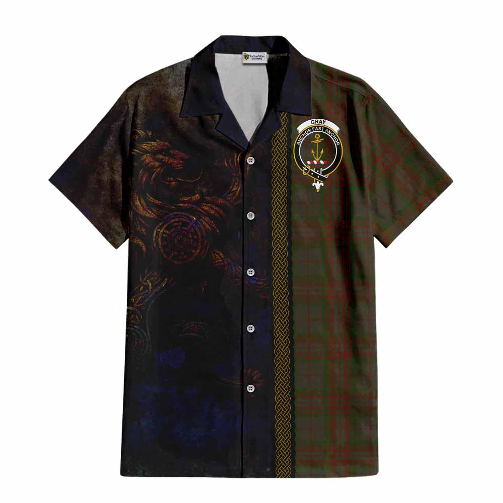Gray Tartan Family Crest Hawaiian Shirt Alba Gu Brath Be Brave Lion Ancient Style Kid - Tartan Vibes Clothing