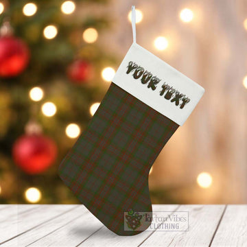 Gray Tartan Christmas Stocking with Personalized Text - Tartan Vibes Clothing