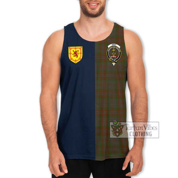 Gray Tartan Men's Tank Top Alba with Scottish Lion Royal Arm Half Style Men - Tartan Vibes Clothing