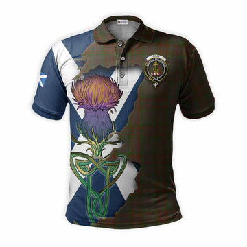Gray Tartan Family Crest Polo Shirt Scottish Thistle Celtic Inspired Kid - Tartan Vibes Clothing