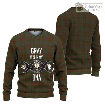 Gray Tartan Ugly Sweater with Family Crest DNA In Me Style Unisex - Tartan Vibes Clothing