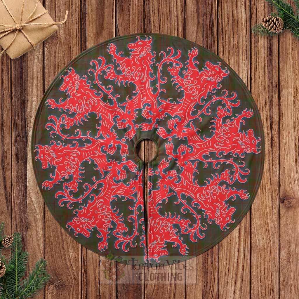 Gray Tartan Christmas Tree Skirt Lion Rampant Style Casual Tree Skirts - Tartan Vibes Clothing