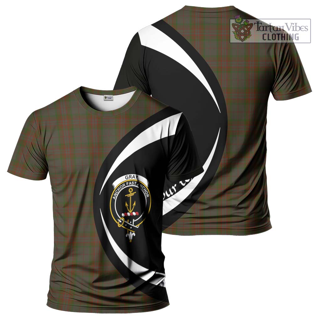 Gray Tartan T-Shirt with Family Crest Circle Style Kid's Shirt - Tartan Vibes Clothing