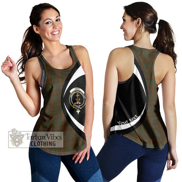 Gray Tartan Women's Racerback Tanks with Family Crest Circle Style 4XL - Tartan Vibes Clothing