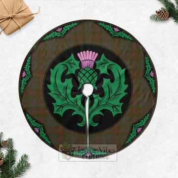 Gray Tartan Christmas Tree Skirt Scottish Thistle Style Casual Tree Skirts - Tartan Vibes Clothing