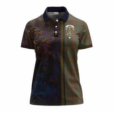 Gray Tartan Family Crest Women's Polo Shirt Alba Gu Brath Be Brave Lion Ancient Style Women - Tartan Vibes Clothing