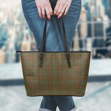 Gray Tartan Leather Tote Bag - Tartan Vibes Clothing