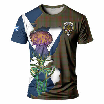 Gray Tartan Family Crest T-Shirt Scottish Thistle Celtic Inspired Kid's Shirt - Tartan Vibes Clothing