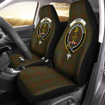 Gray Tartan Car Seat Cover with Family Crest One Size - Tartan Vibes Clothing