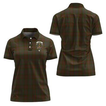 Gray Tartan Polo Shirt with Family Crest For Women