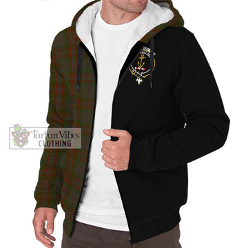 Gray Tartan Sherpa Hoodie with Family Crest and Half Of Me Style Unisex S - Tartan Vibes Clothing
