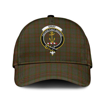 Gray Tartan Classic Cap with Family Crest
