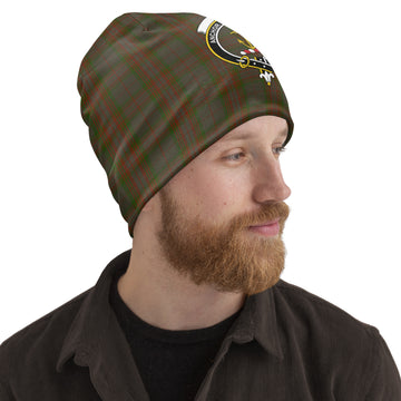 Gray Tartan Beanies Hat with Family Crest