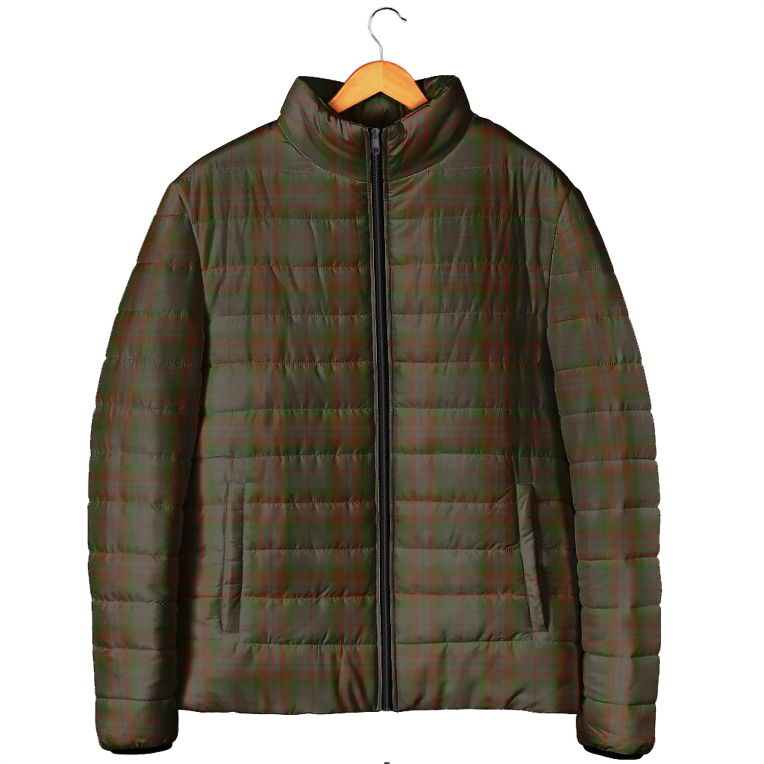 Gray Tartan Padded Jacket Men's Padded Jacket - Tartan Vibes Clothing