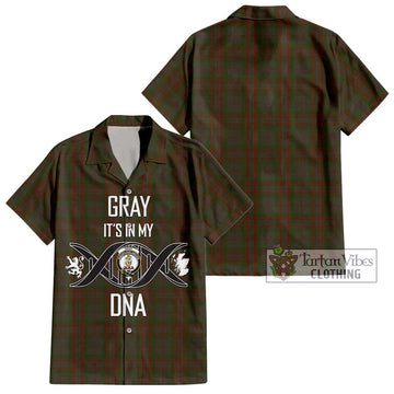 Gray Tartan Hawaiian Shirt with Family Crest DNA In Me Style Kid - Tartan Vibes Clothing