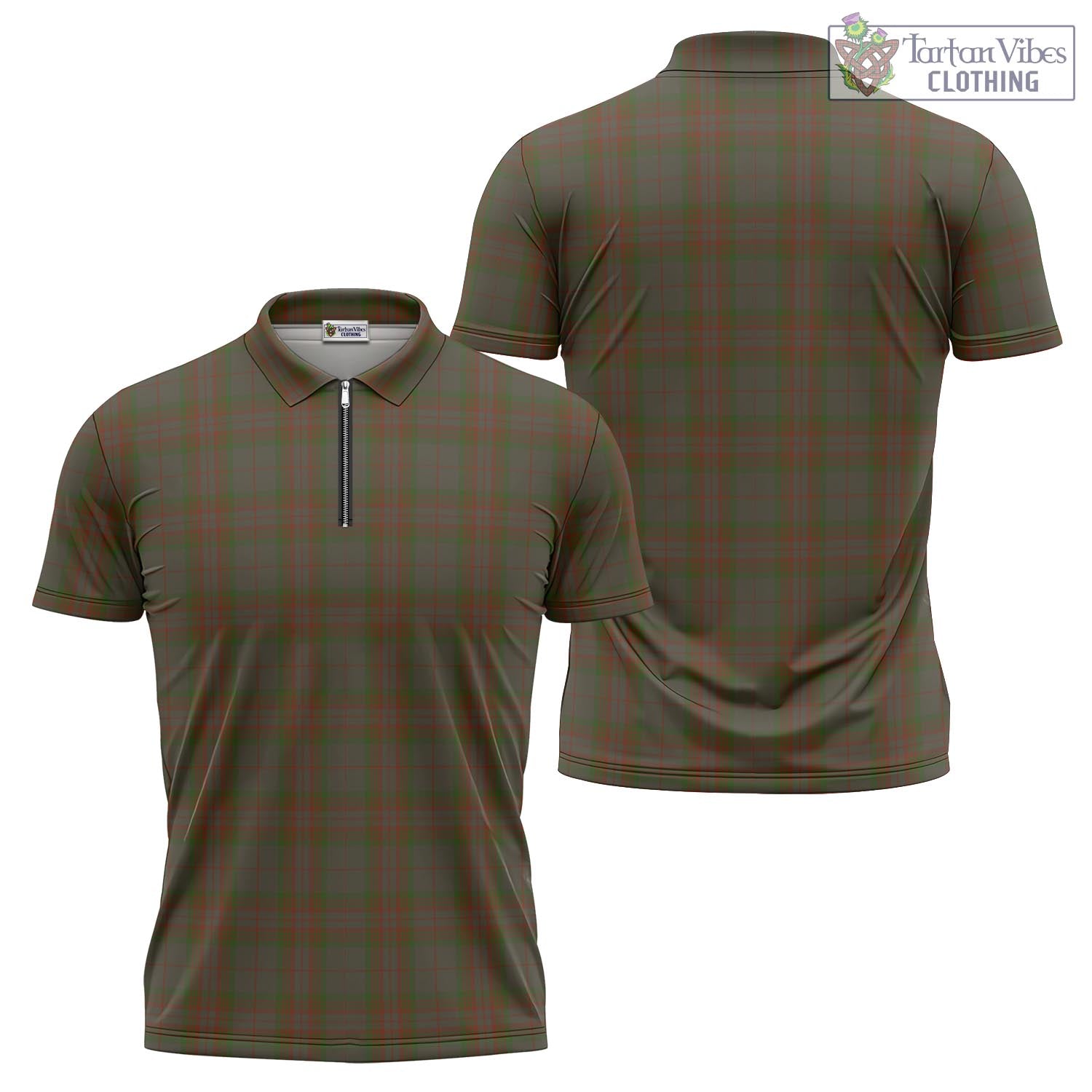 Gray Tartan Zipper Polo Shirt Unisex - Tartan Vibes Clothing
