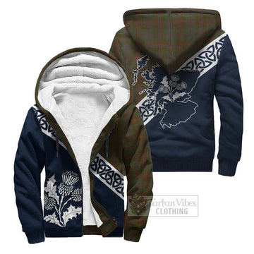 Gray Tartan Sherpa Hoodie Featuring Thistle and Scotland Map Unisex - Tartan Vibes Clothing
