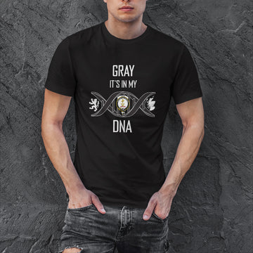 Gray Family Crest DNA In Me Mens Cotton T Shirt 4XL - 2D-tartanvibesclothing