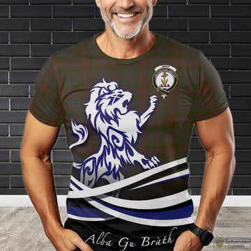 Gray Tartan T-Shirt with Alba Gu Brath Regal Lion Emblem