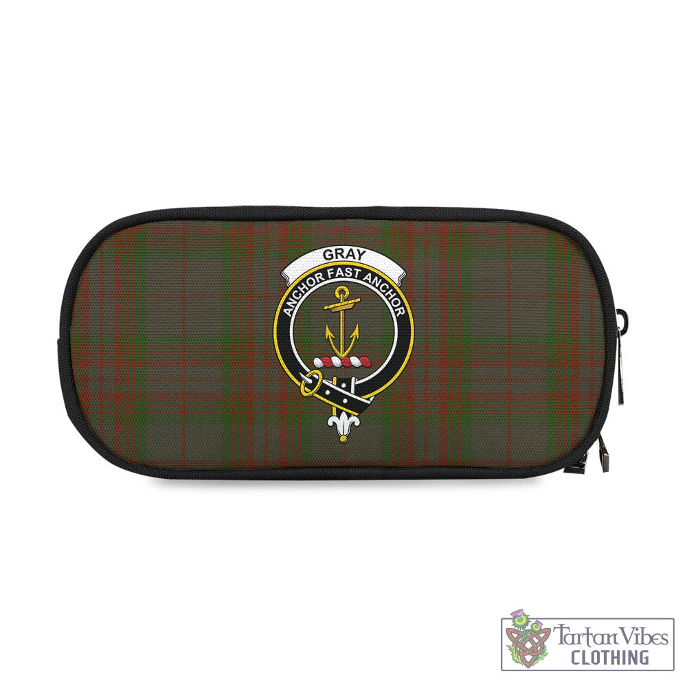 Gray Tartan Pen and Pencil Case with Family Crest One Size 4.13*8.74 inch - Tartan Vibes Clothing