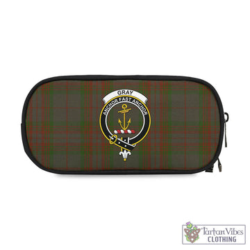 Gray Tartan Pen and Pencil Case with Family Crest One Size 4.13*8.74 inch - Tartan Vibes Clothing