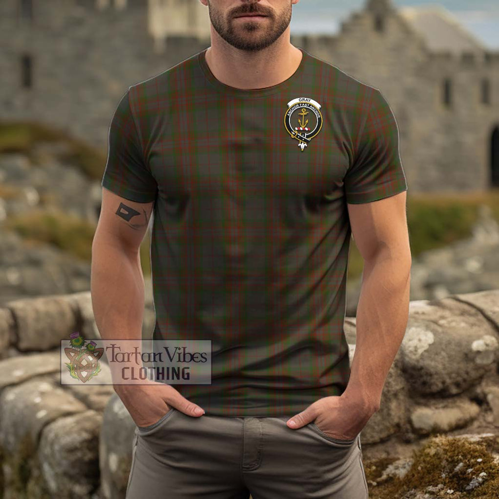 Gray Tartan Cotton T-Shirt with Family Crest Kid's Shirt - Tartan Vibes Clothing