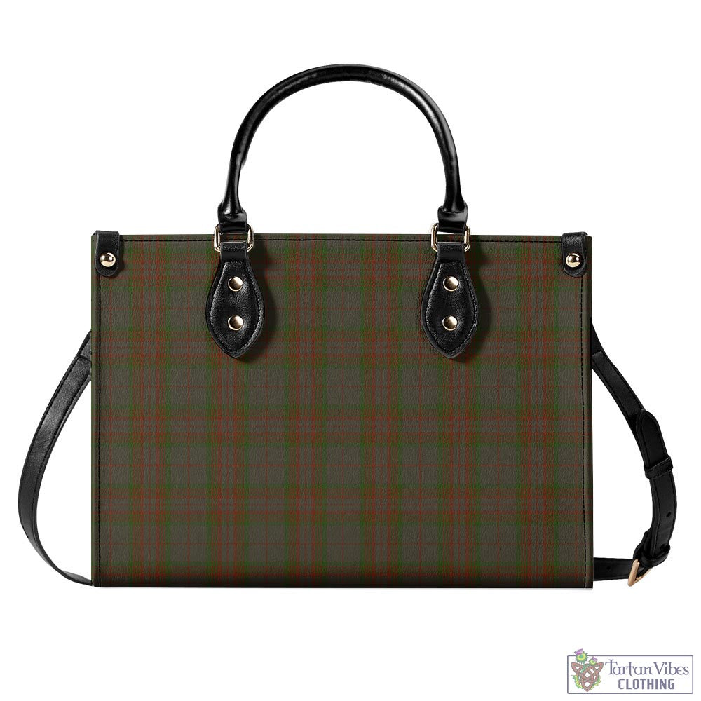 Gray Tartan Luxury Leather Handbags L - Tartan Vibes Clothing