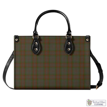 Gray Tartan Luxury Leather Handbags L - Tartan Vibes Clothing