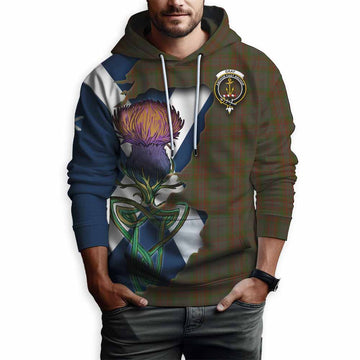 Gray Tartan Family Crest Hoodie Scottish Thistle Celtic Inspired Pullover Hoodie - Tartan Vibes Clothing