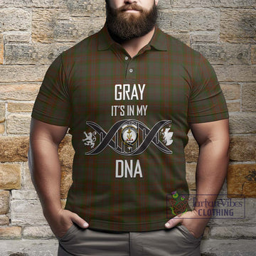 Gray Tartan Polo Shirt with Family Crest DNA In Me Style Kid - Tartan Vibes Clothing