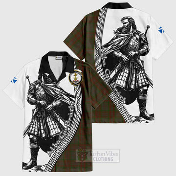 Gray Tartan Clan Crest Hawaiian Shirt with Highlander Warrior Celtic Style Kid - Tartan Vibes Clothing