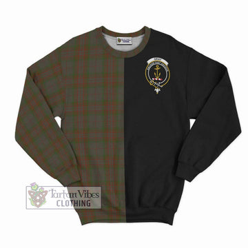 Gray Tartan Sweatshirt with Family Crest and Half Of Me Style - Tartan Vibes Clothing
