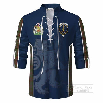 Gray Tartan Ghillie Kilt Shirt with Family Crest and Lion Rampant Vibes Sport Style - Tartan Vibes Clothing