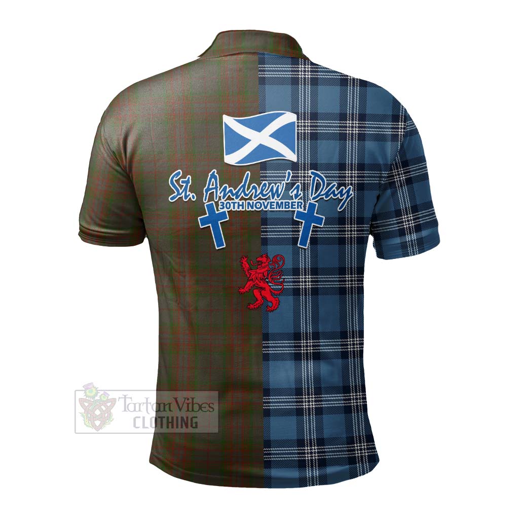 Gray Tartan Polo Shirt Happy St. Andrew's Day Half Tartan Style - Tartan Vibes Clothing
