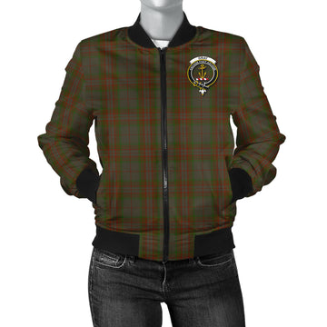 Gray Tartan Bomber Jacket with Family Crest - Tartan Vibes Clothing