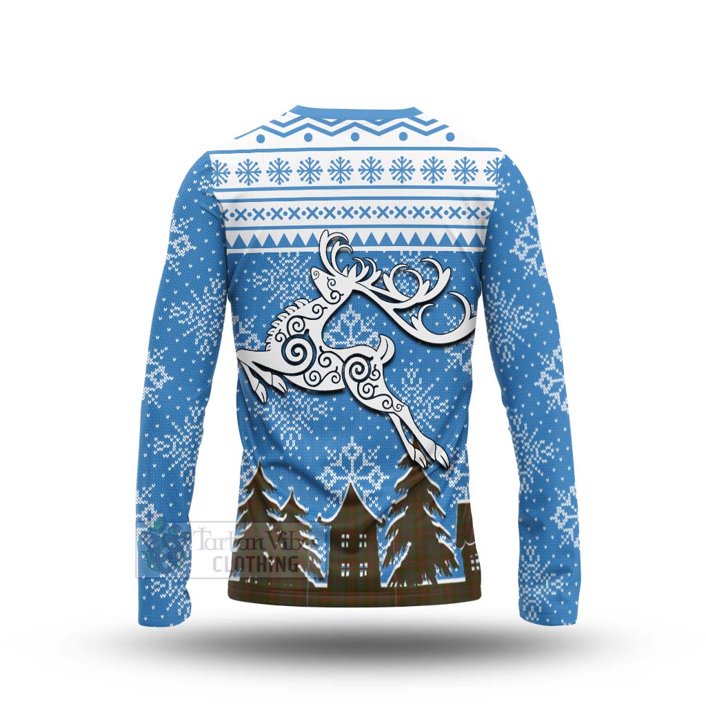 Gray Clan Christmas Long Sleeve T-Shirt Celtic Reindeer Style - Tartan Vibes Clothing