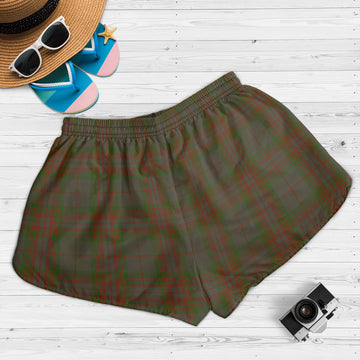 Gray Tartan Womens Shorts with Family Crest - Tartan Vibes Clothing