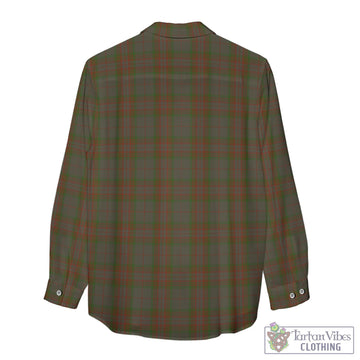 Gray Tartan Womens Casual Shirt with Family Crest